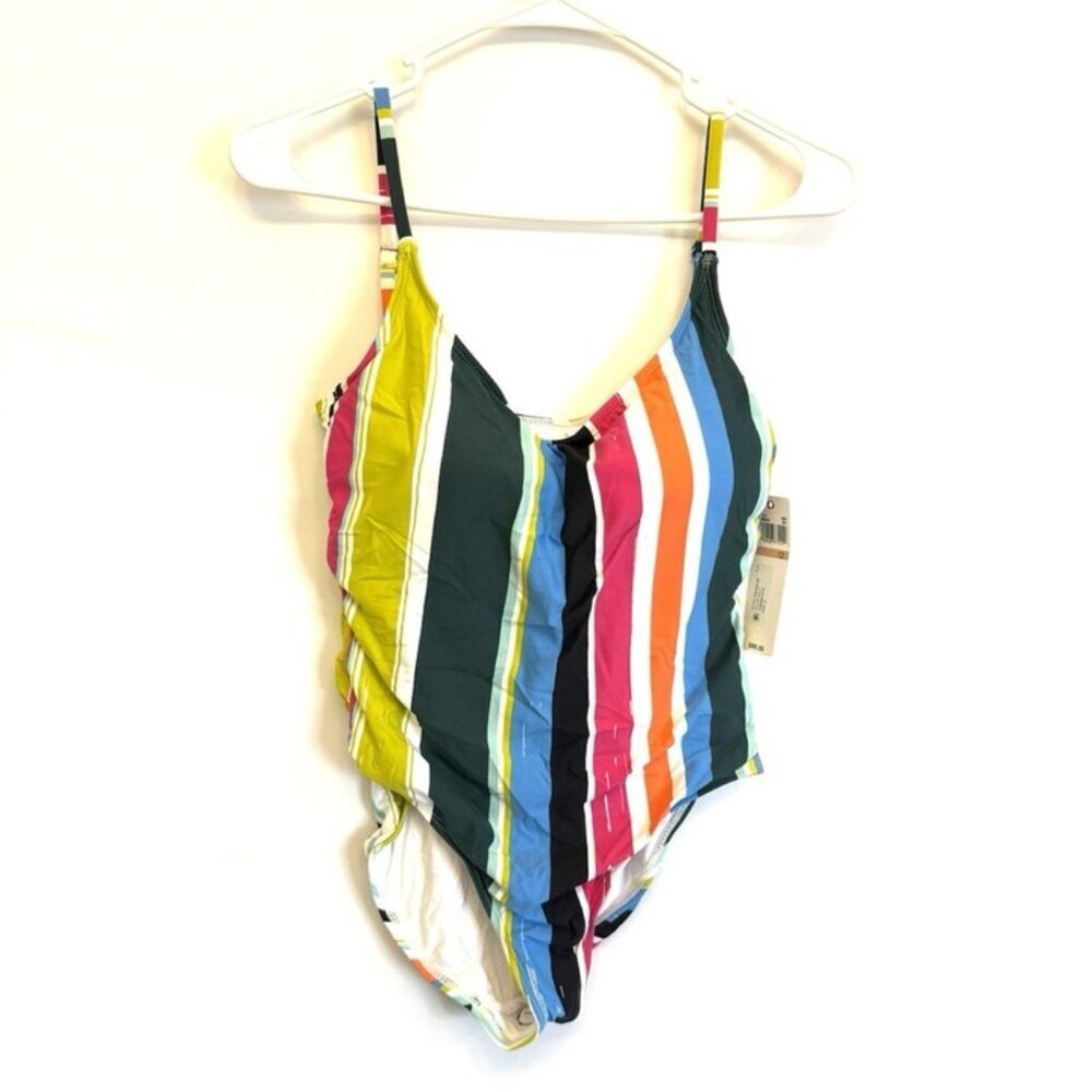 Anne Cole Women’s Multicolored Striped One Piece Swimsuit Size 12